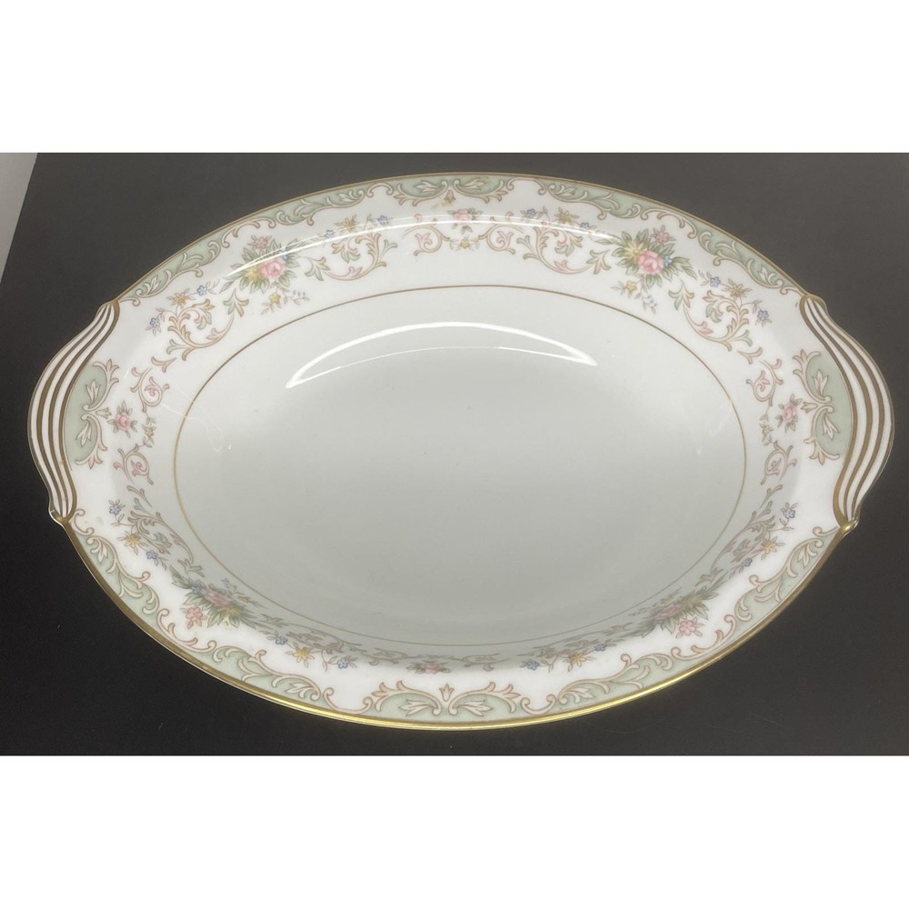 Vintage Shabby Chic Noritake China Oval Serving Bowl discontinued 5908 Flowers - Picture 3 of 12